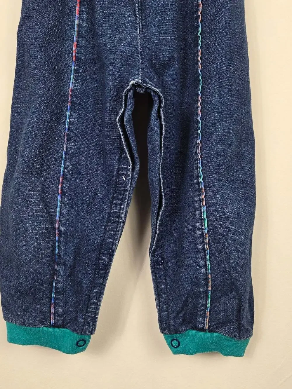 Vintage Carter’s 24M Denim Suspender Pants Plaid Straps Made in Canada
